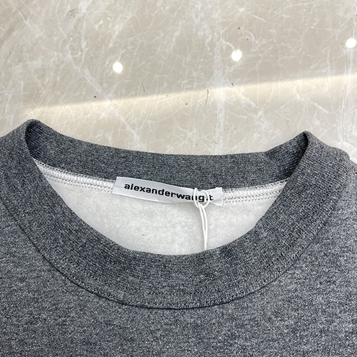 レディース アレキサンダーワンウェットシャツ スーパーコピー Alexander Wangー 灰色の輝きとWANGのプリントラウンドネックスウェットシャツ