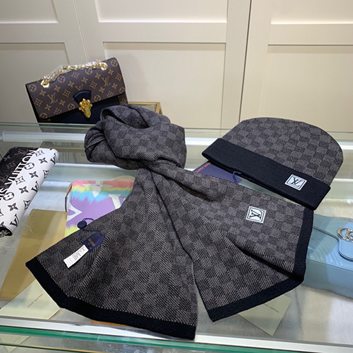 ヴィトン マフラーセット スーパーコピー Louis Vuitton ウールとカシミアのセットシリーズ