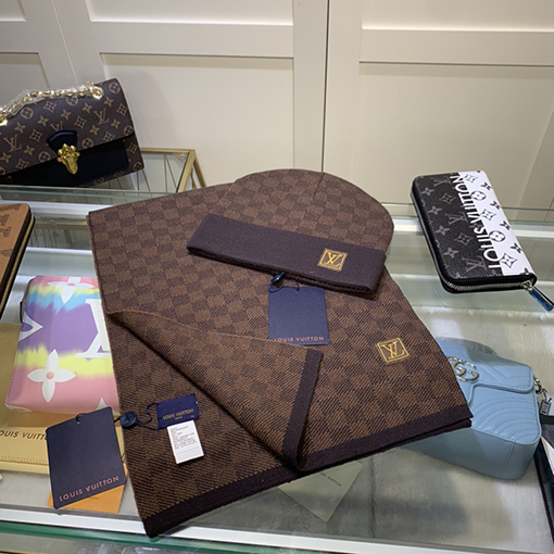 ヴィトン マフラーセット スーパーコピー Louis Vuitton ウールとカシミアのセットシリーズ