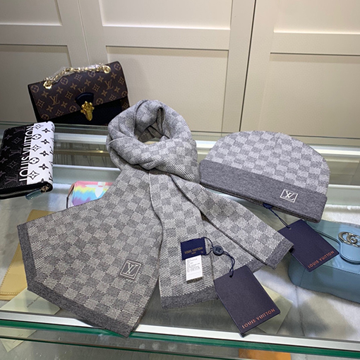 ヴィトン マフラーセット スーパーコピー Louis Vuitton ウールとカシミアのセットシリーズ