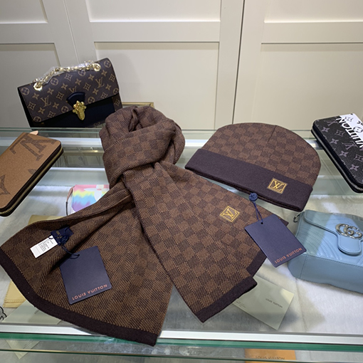 ヴィトン マフラーセット スーパーコピー Louis Vuitton ウールとカシミアのセットシリーズ
