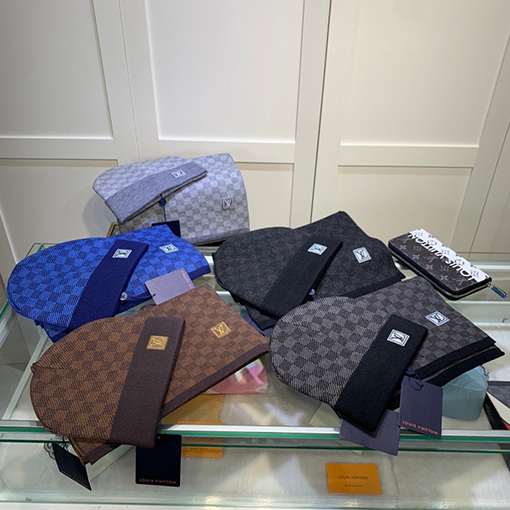 ヴィトン マフラーセット スーパーコピー Louis Vuitton ウールとカシミアのセットシリーズ
