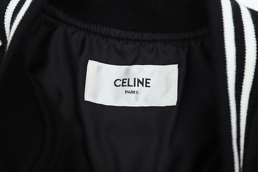 セリーヌ  ジャケットアウターCELINEスーパーコピー  羊毛混紡とレザーのパッチワークスリーブシャツ