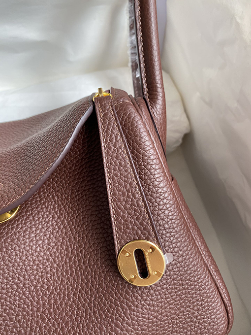 エルメス リンディ26  Lindy 26 cmサドルレッドハンドバッグ