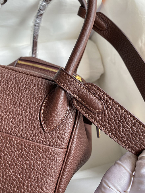 エルメス リンディ26  Lindy 26 cmサドルレッドハンドバッグ