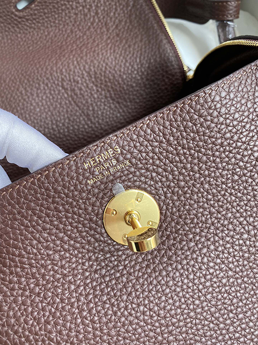 エルメス リンディ26  Lindy 26 cmサドルレッドハンドバッグ