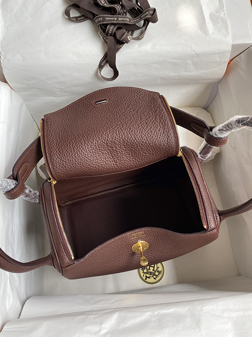 エルメス リンディ26  Lindy 26 cmサドルレッドハンドバッグ