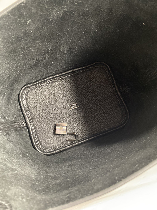 エルメス Picotin 18 cmブラックゴールドシルバーバックルバッグ