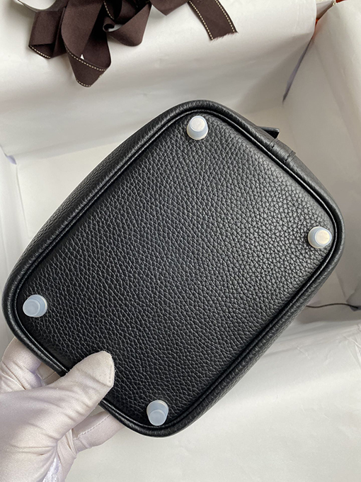 エルメス Picotin 18 cmブラックゴールドシルバーバックルバッグ