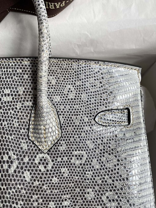 エルメス バーキン 25 雪の原色の美しさ Birkin 25 cm輸入トカゲ革エルメスハンドバッグ
