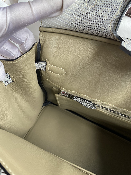 エルメス バーキン 25 雪の原色の美しさ Birkin 25 cm輸入トカゲ革エルメスハンドバッグ