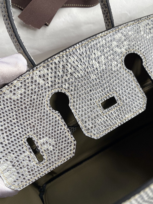 エルメス バーキン 25 雪の原色の美しさ Birkin 25 cm輸入トカゲ革エルメスハンドバッグ