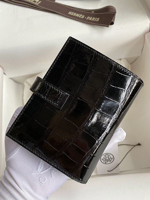 エルメス  エルメス風 ワニ革バーンHバックルショートクリップ 1:1 財布