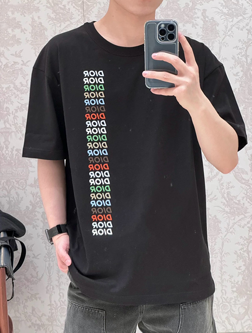 ディオール 24SS 虹文字プリント半袖Tシャツ