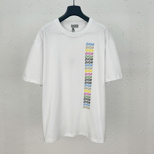 ディオール 24SS 虹文字プリント半袖Tシャツ