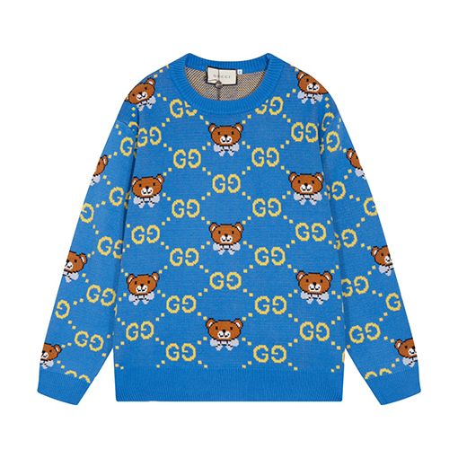 グッチ  クラシックなくまモチーフのダブルG刺繍ニットセーター