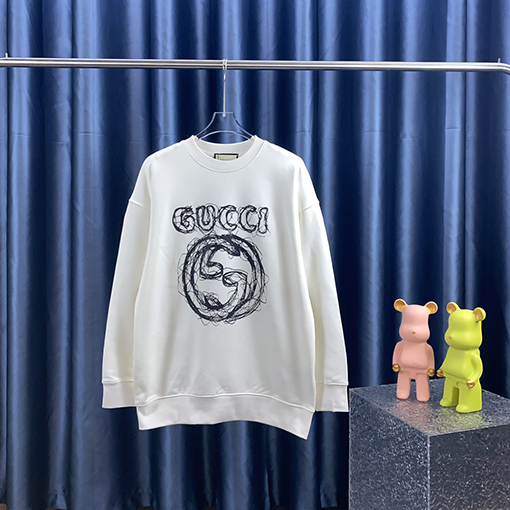 グッチ クラシックなアルファベットプリントのクルーネックパーカー