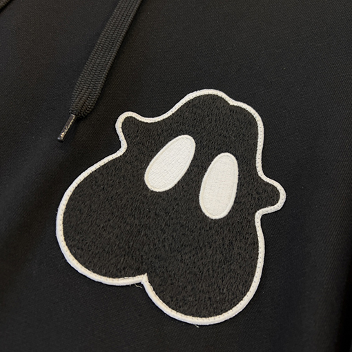 バーバリー  モンスター刺繍柄コットンルーズフード付きパーカー