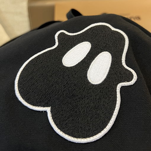 バーバリー  モンスター刺繍柄コットンルーズフード付きパーカー