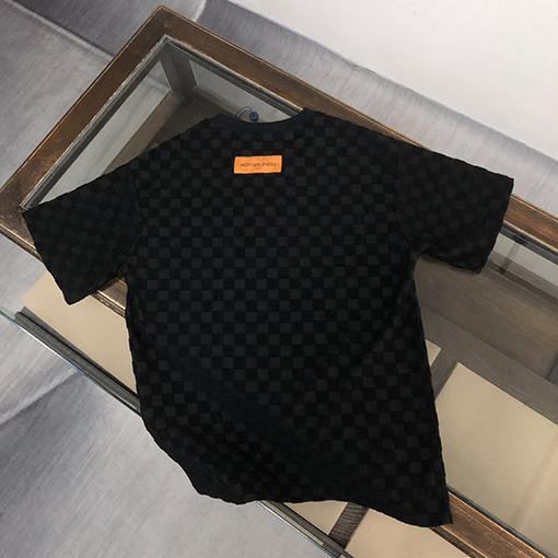 ルイヴィトン   コットンカップル同じラウンドネック半袖Tシャツ