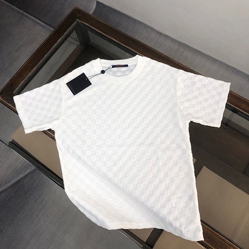 ルイヴィトン   コットンカップル同じラウンドネック半袖Tシャツ