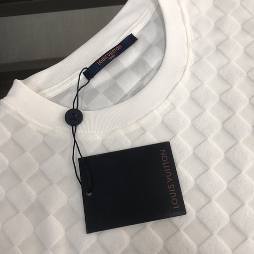 ルイヴィトン   コットンカップル同じラウンドネック半袖Tシャツ