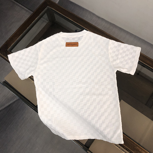 ルイヴィトン   コットンカップル同じラウンドネック半袖Tシャツ