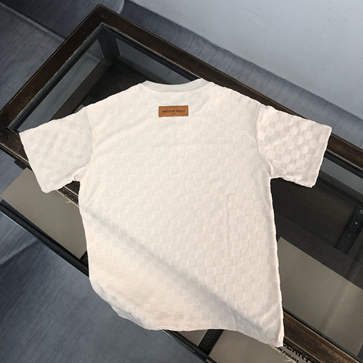 ルイヴィトン   コットンカップル同じラウンドネック半袖Tシャツ