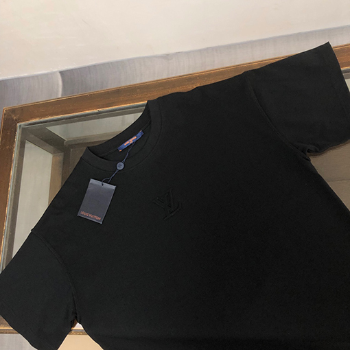 ルイヴィトン   コットンハイエンドラウンドネック半袖Tシャツ