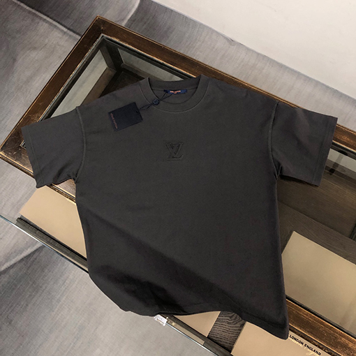ルイヴィトン   コットンハイエンドラウンドネック半袖Tシャツ