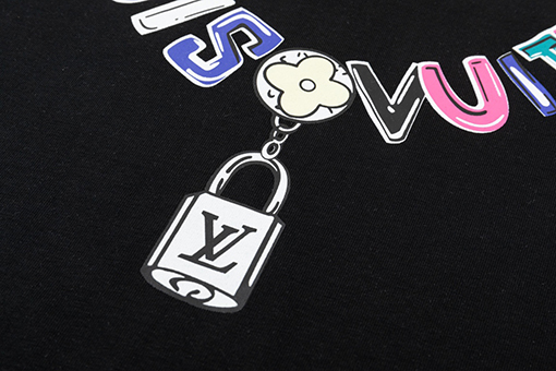 ルイヴィトン カラフルなアルファベットロックロゴ半袖Tシャツ