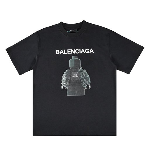 バレンシアガ人物画像プリント半袖Tシャツ