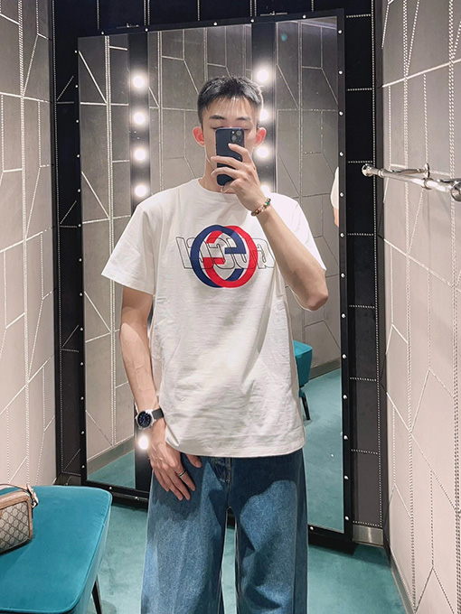 グッチ ダブルGプリント半袖Tシャツ