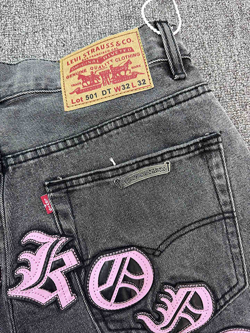 クロムハーツコピー デニムパンツ  ハイウエスト ジーンズ フィット ワイド