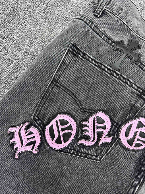 クロムハーツコピー デニムパンツ  ハイウエスト ジーンズ フィット ワイド