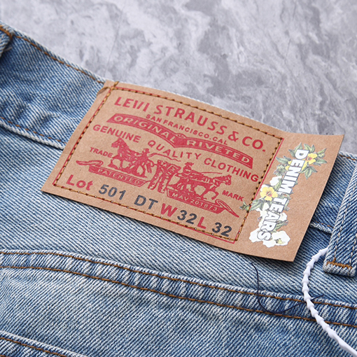 DENIM TEARSウォッシングビンテージほのお プリント