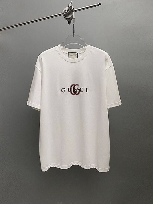 グッチ 透かし文字クルーネック半袖 Tシャツ
