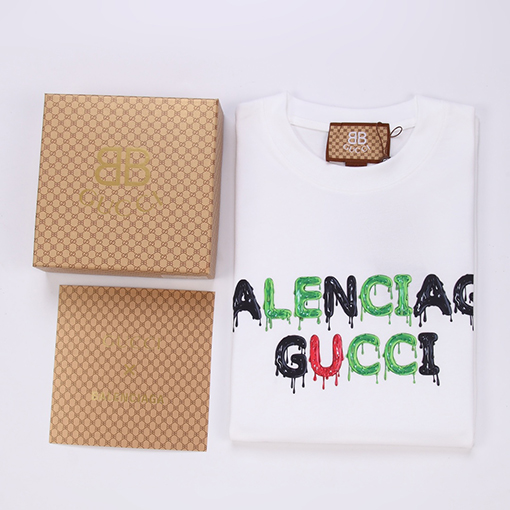 Gucci   ×  Balenciaga キャンディカラークルーネック半袖Tシャツ