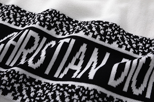 ディオール クラシックなdiorロゴバーの衝突色ニット半袖Tシャツ