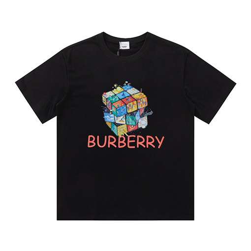 バーバリー 新しいプリントラウンドネック半袖Tシャツ