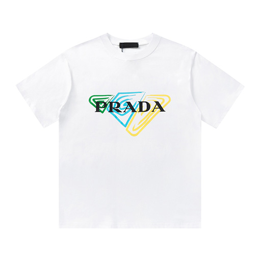 プラダ  カップル純綿プリント半袖Tシャツ