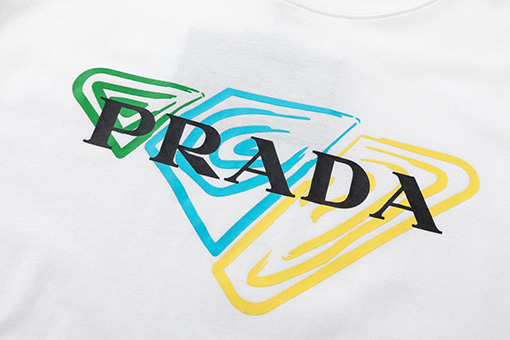 プラダ  カップル純綿プリント半袖Tシャツ