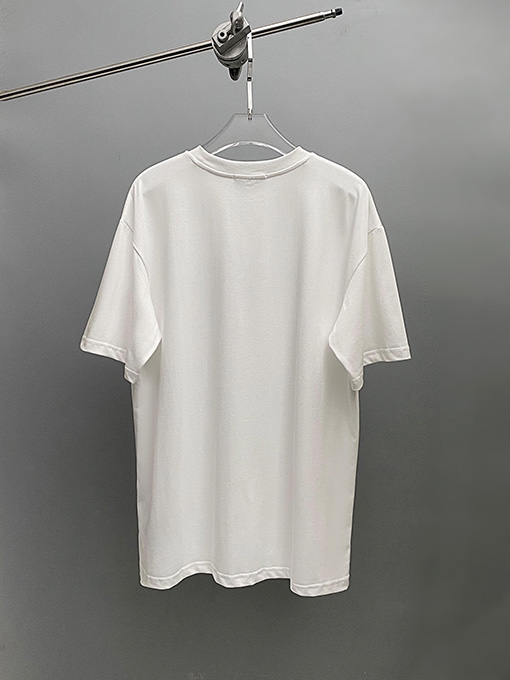 プラダ 三角織り定染装飾クルーネック半袖Tシャツ