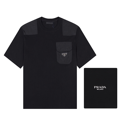 プラダ スーパーコピー ポケットパッチワーク 半袖 Tシャツ