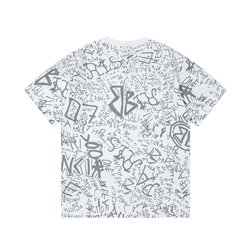  バレンシアガ     全身に文字ロゴがプリントされた半袖Tシャツ