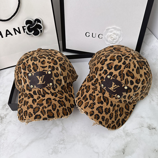 ルイヴィトン LV レオパードディストレストベースボールキャップ