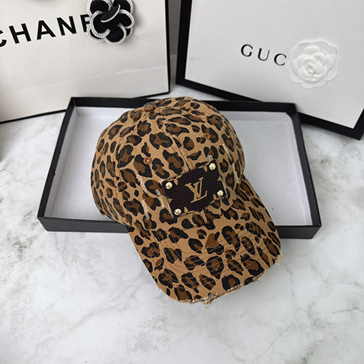 ルイヴィトン LV レオパードディストレストベースボールキャップ