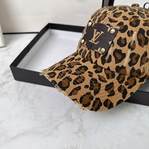 ルイヴィトン LV レオパードディストレストベースボールキャップ