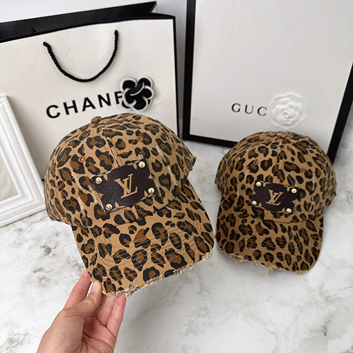ルイヴィトン LV レオパードディストレストベースボールキャップ