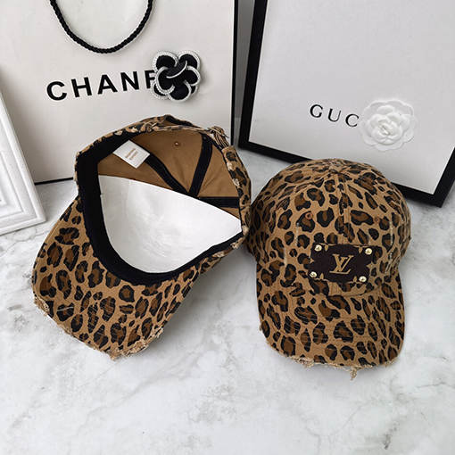ルイヴィトン LV レオパードディストレストベースボールキャップ